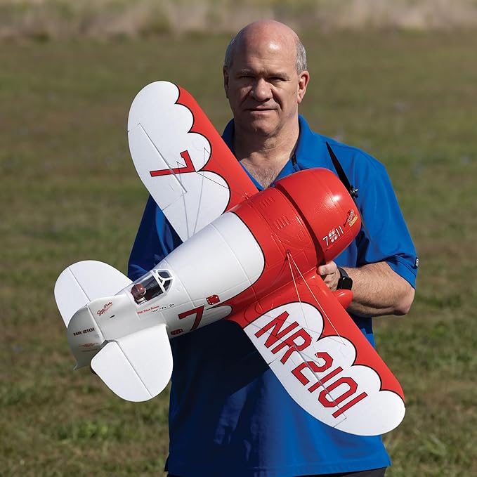 E-flite RC Airplane Gee Bee R-2 1.0m BNF Basic (Transmitter Battery and Charger NOT Included) with AS3X+ and Safe Select EFL020550