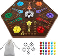 Wahoo Marble Board Game 4 and 6 Players 2 Sided Painted Thicken Wood Board Game for Family Friends Party