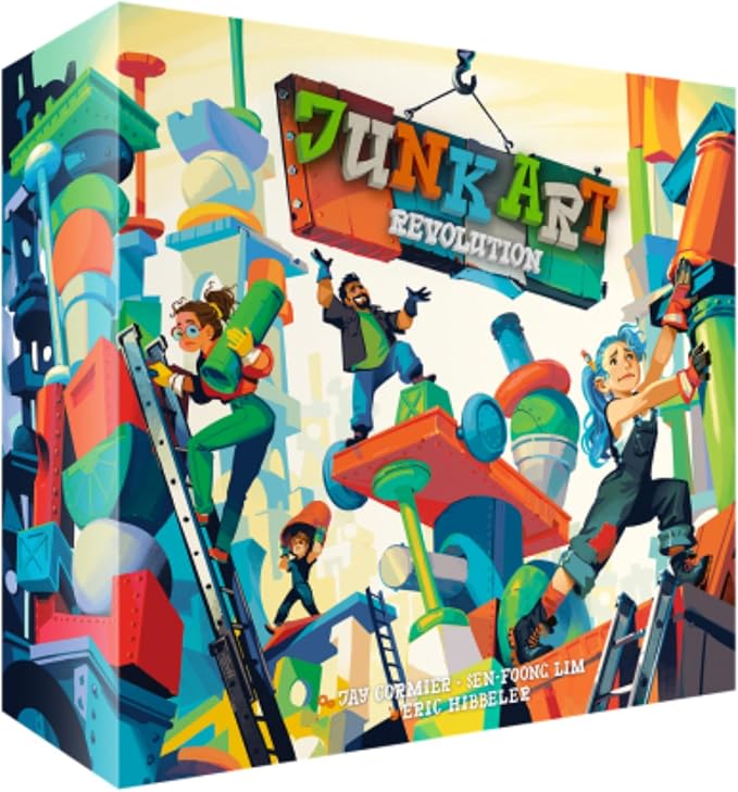 Junk Art Revolution Board Game - Build Wild Sculptures and Earn Fame Around The World in a Creative Dexterity &amp Balance Challenge for Kids &amp Adults Ages 8+ 2-6 Players 30 Minute Playtime