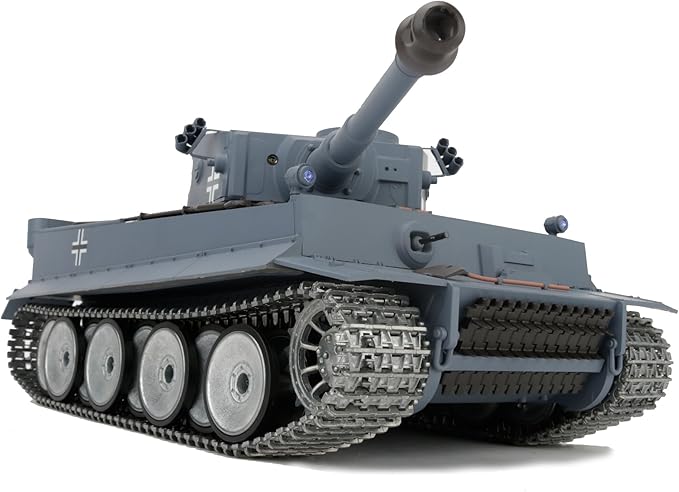1/16 2.4ghz Remote Control German Tiger I Gray Color Tank Adults Model Toy(Upgraded/Metal Road Wheel &amp Tracks &amp Sprocket Wheel &amp Idle Wheel)(Steel Gear Gearbox)(5000mah Nimh Battery)(Airso