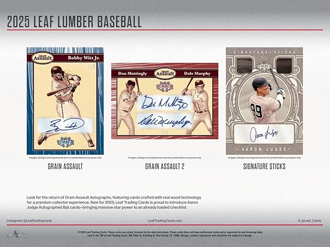 2025 Leaf Lumber Baseball Hobby Trading Card Box (One Autograph Per Box)