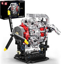 Mould King Aircraft Engine Building Blocks Set - Mini Radial Aviation Engine Model Kit with Motor 7-Cylinder Engine Engineering Building Kits DIY STEM Construction Toys for Adults (1147 PCS)