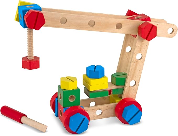 Melissa &amp Doug Wooden Construction Building Set in a Box (48 pcs)