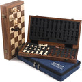 Ajedrez 15 Magnetic Chess Set for Adults/Kids—Folding Travel Wooden Board with Storage Bag Portable Beginner &amp Expert Chess Sets