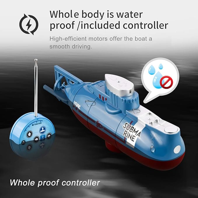 GoolRC Mini RC Submarine LSRC-SMI Remote Control Boat Waterproof Diving Toy (White)