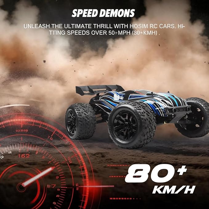 Jlbracing Cheetah 21101 1:10 RTR Brushless RC Truck 80km/h High Speed with 120A ESC 4WD Off-Road Monster Truck IPX7 Waterproof Electric RC Car for Adults - All Terrain for Snow/Sand