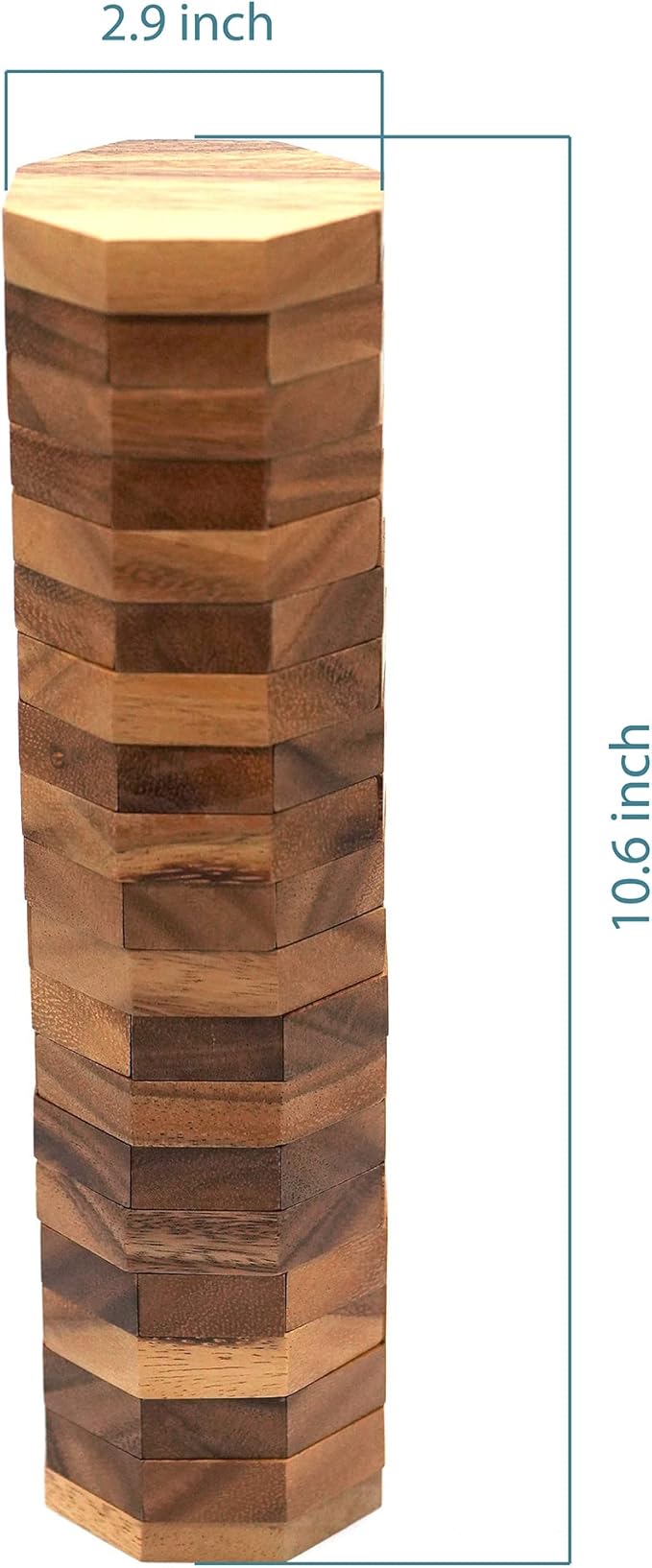 BSIRI Octa Tumbling Tower Game - Wooden Stacking Game Outdoor Games for Adults and Family Ideal for Game Night Home Decor for Living Room Classroom Office