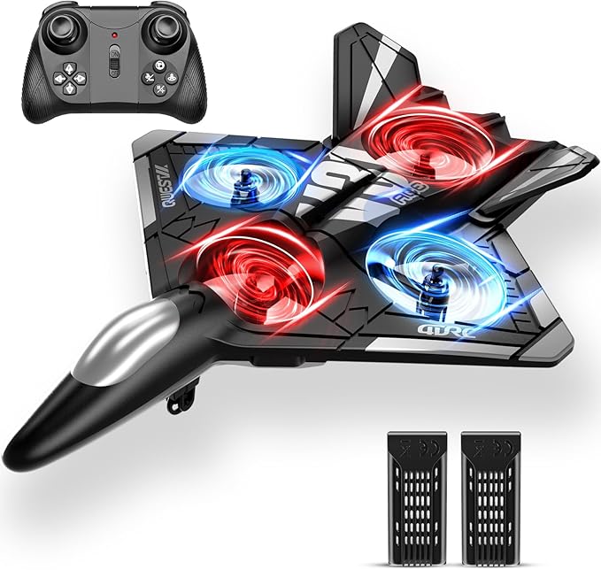 4DRC V31 Foam RC Planes Remote Control Airplanes for Kids Adults 4-7 8-16 Remote Control Planes Fighter Jet with Light 360° Flip Fighter Jet Toy Gravity Sensing Stunt Roll Gifts for Kids Boys