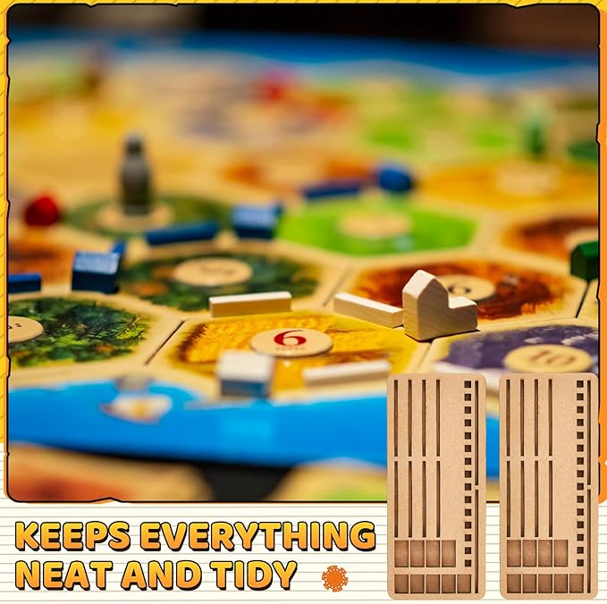 4 Pcs Game Piece Holders Compatible with Catan Board Game Card Tray Organizer