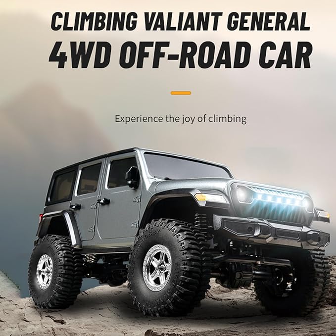 GoolRC RC Crawler 4WD RC Truck D870 RC Rock Crawler 1:18 Scale Remote Control Truck 2.4GHz All Terrains Off Road Climbing Car with LED Lights and 3 Batteries for Adults (Grey)