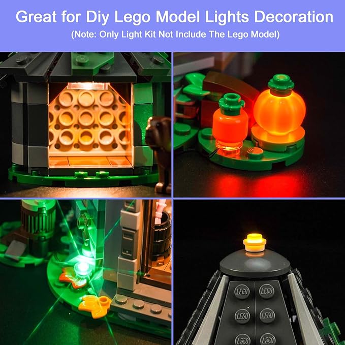 Upgraded Led Light Kit for Lego Hagrid's Hut: an Unexpected Visit Building Set Compatible with Lego 76428 (Model Not Included)