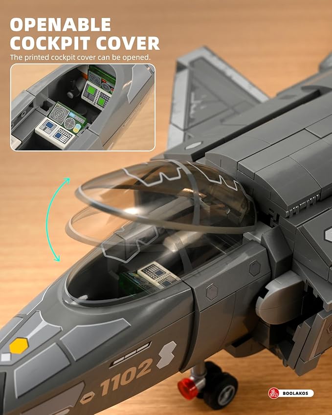 J-20 Fighter Jet Building Block Set for Adult Military Air Force Aircraft Building as Gift Giving (1106 Pieces)