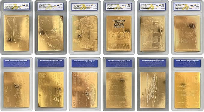 Star Trek 1995-1997 Genuine 23KT Gold Cards - All Graded Gem-Mint 10 - Complete Set of All 6