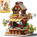 Japanese Izakaya Shop Mini Building Block Set for Adult Creative Stree View House Toy Building Set Japanese Architecture Model Kit Gift for Adults Teen 14+