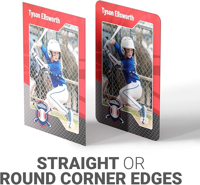 GotPrint Custom Collectors Cards | Add Your Photo Name Stats or Text | Personalized Design | Sports Teams | Baseball | Gaming | Gifts for Kids and Family Rounded Rectangle 2.5” x 3.5” 500 Qty