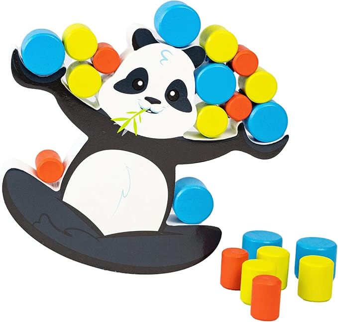 Blue Orange Tabletop Wooden Game Balancing Preschool Educational for Kids Friends Family School Parties Daycare 1-4 Players Ages 3+ Award Winning BoomBoom The Balancing Panda Games