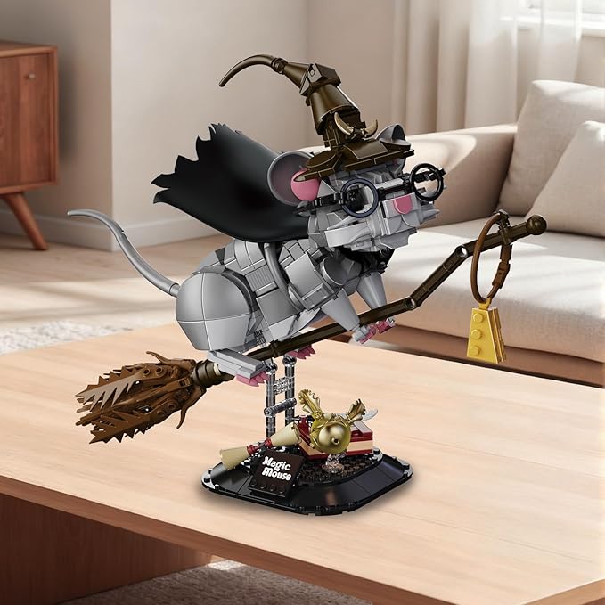 Harry Mouse Animal Building Set MOC Creative Magic Mouse Model Kit Collectible Home Office Decor Toy Gift for Teens Adults 14+ (676PCS)