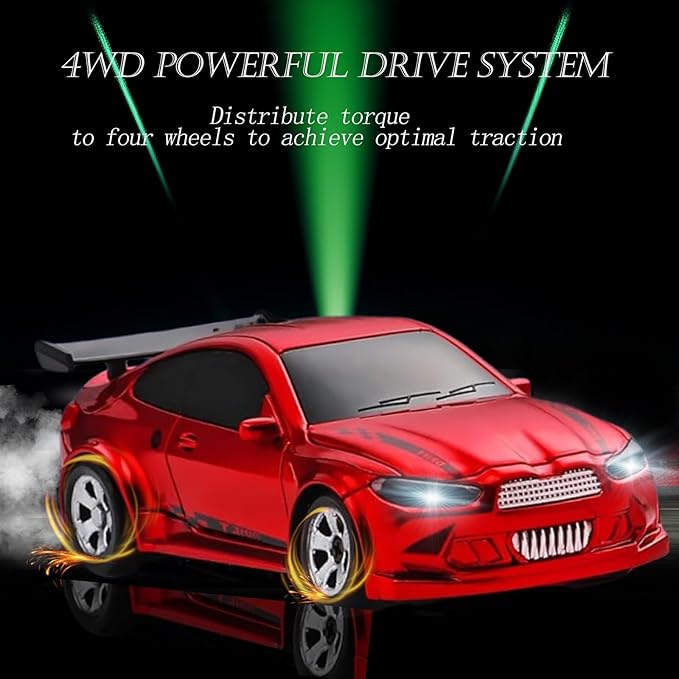 Mini RC Drift Car 1/64 RC Remote Control Car High Speed 2.4GHz Full Proportional RTR Micro Sports Racing Drift 4WD HobbyFast Race Vehicle with Lights Model Toys Gift for Kids Boys Adults
