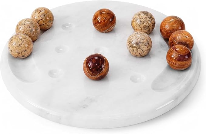Radicaln Marble Tic Tac Toe Board Game 10 Inches Red &amp Coral Handmade Strategy Board Games for Coffee Table Decor Adult Board Games for Game Night