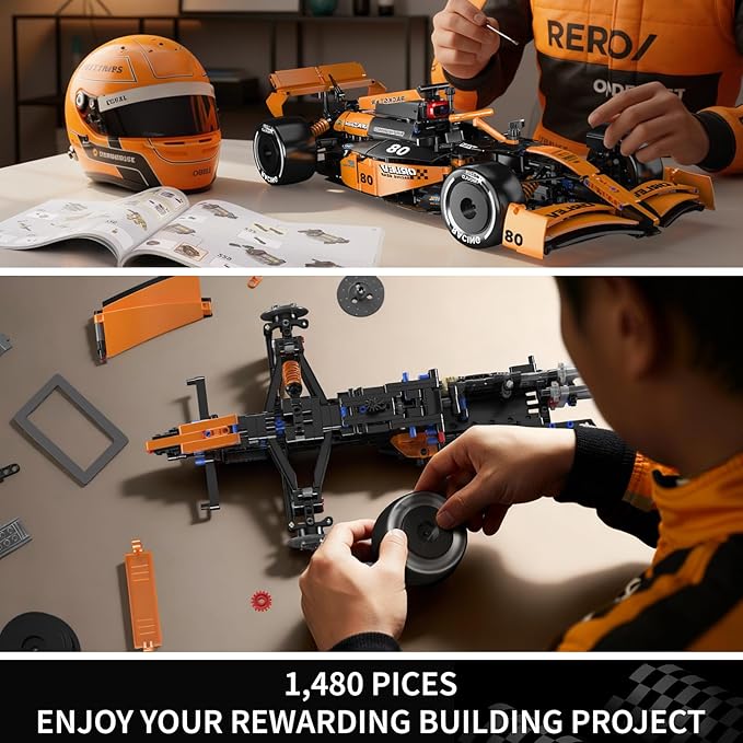 Mould King 13208 Race Car Model Toys MOC Bricks Collectible Sportscar Building Blocks Racing Car Building Kits for Adult Static Version 1480 Pieces