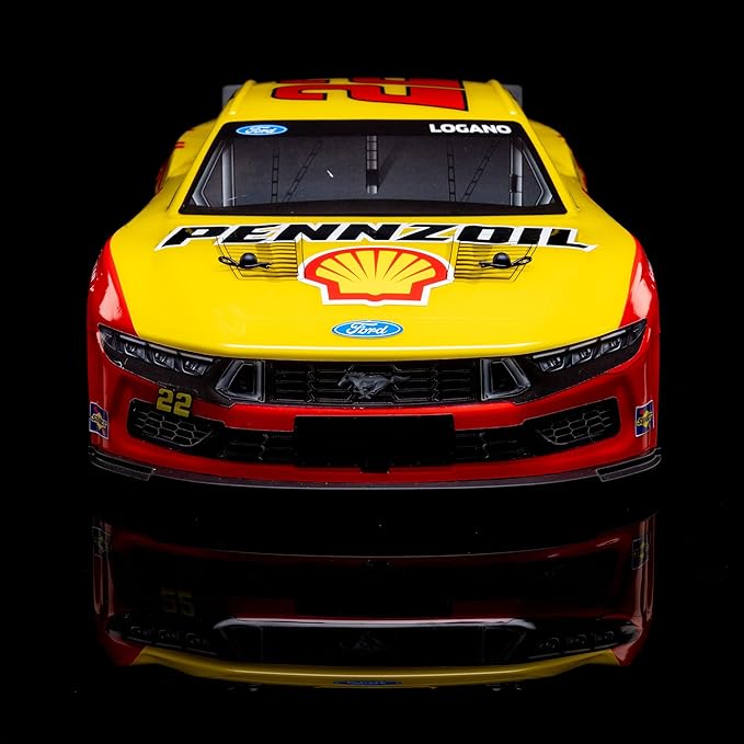 Losi 1/12 NASCAR RC Race Car Joey Logano No. 22 2025 Shell-Pennzoil Ford Mustang 2S AWD RTR Brushed On-Road Battery &amp Charger Included Yellow LOS1122522
