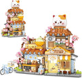 Japanese Street View Taiyaki Shop Mini Building Blocks for Girls 6-12 MOC Creative Building Toys Cute Panda Building Set Simulation Architecture Construction Toy Gift Idea for Kids Adults (923 PCS)