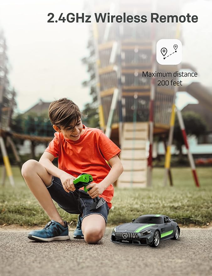 MIEBELY Remote Control Car Mercedes Benz 1/12 Scale Official Authorized GT R Pro Rc Cars 7.4V 900mAh Rechargeable Battery 2.4Ghz Rc Drift Cars W/LED Toy Car Birthday Gift for Boys Kids Adults Age 6+