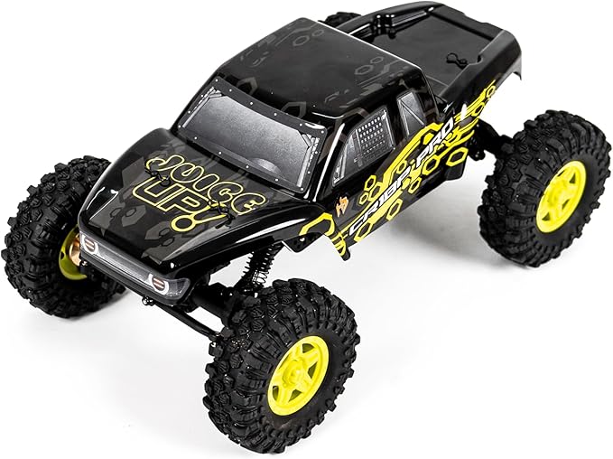 HOBBYPLUS Helidirect 1/18 RC Crawler - CR18P PRO Brushless Juice Up 4x4 RTR w HBW Electronics 2.4GHz 4CH TX 3S Lipo Battery - Remote Control Car 1/18 RC Rock Crawler 4WD Off-Road for Adults - Yellow