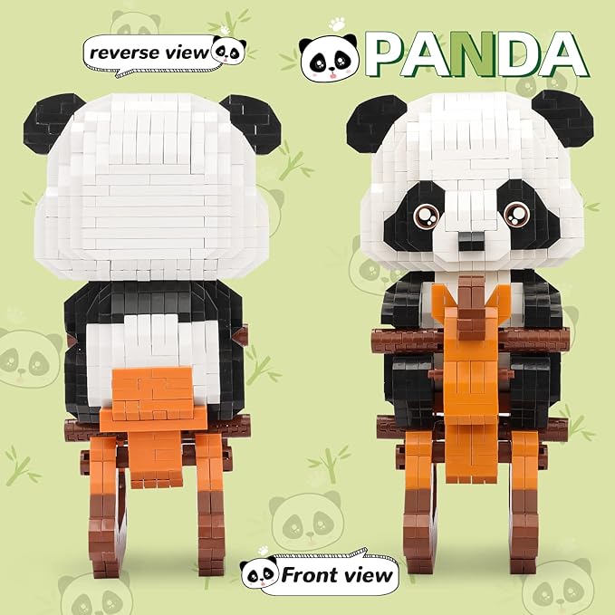 QLT QIAOLETONG Mini Animals Building Blocks Sets for Goodie Bags Party Favors for Teens 14+ 1262 PCS Small Set Micro Mini Cute Panda Building Toy Bricks for Adults Birthday Carnival Prizes