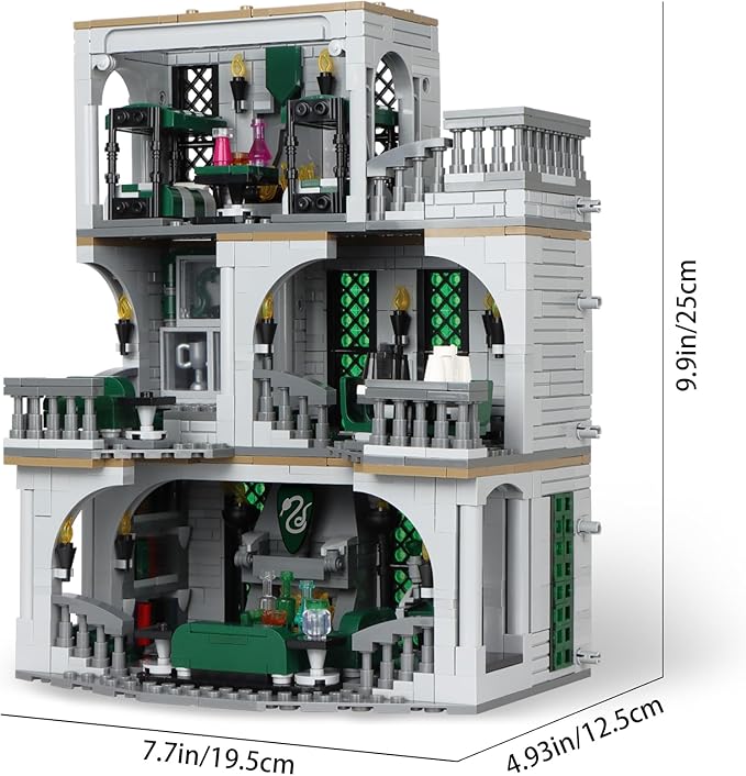 Common Room and Dorm Building Set MOC Slthrin House Model Kit from The Movie Collectible Idea Hary Gift for Teens Adults 14+ (1388pcs)