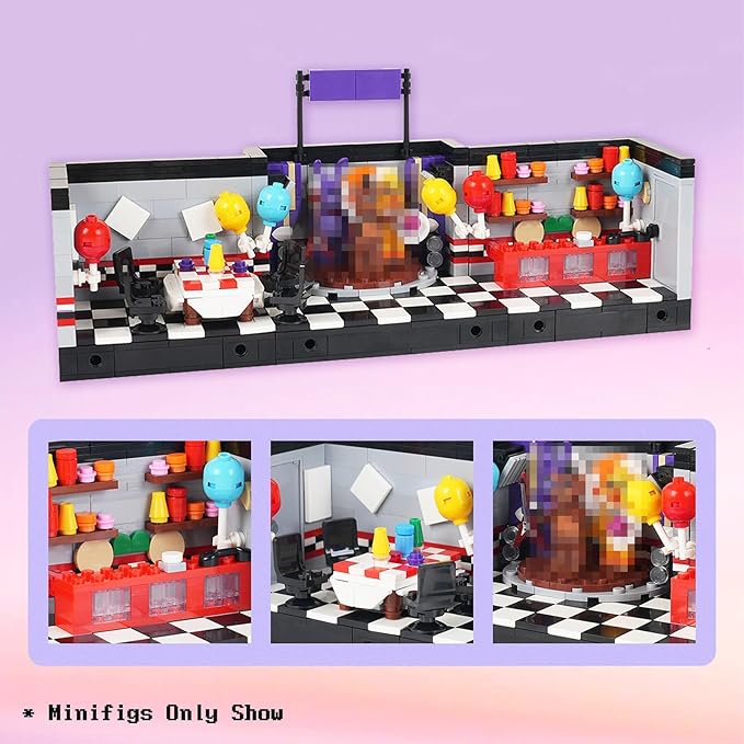Five Nights Stage Building Blocks ToysClassic Horror Game Building SetHalloween Birthday Gifts for Boys and Girls(745pcs)