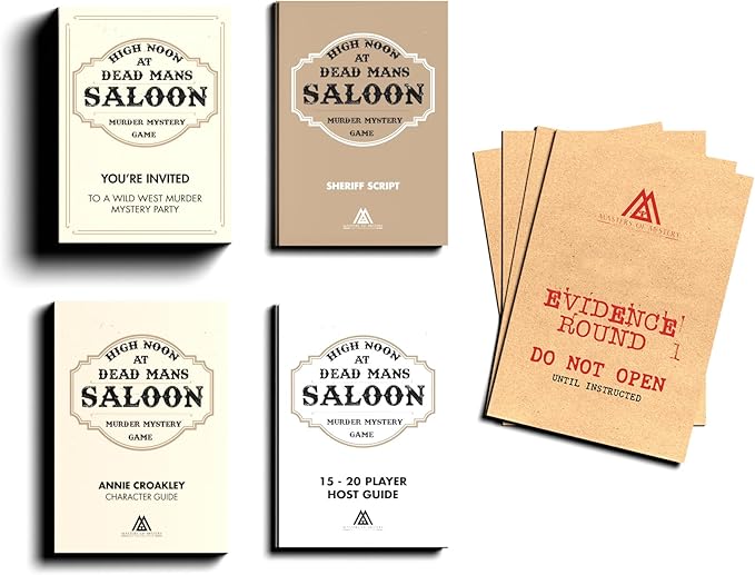 Masters of Mystery Wild West Murder Mystery Dinner Party Game – Western Cowboy Whodunnit Party Game for Adults – 4–20 Players
