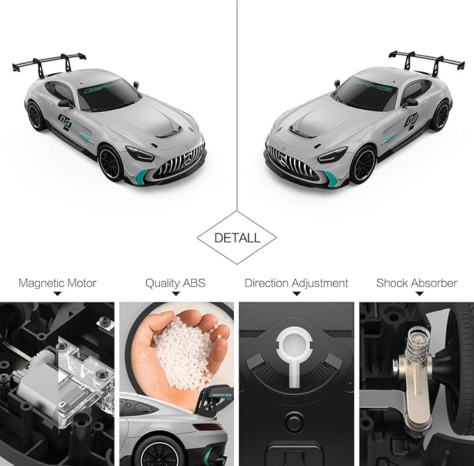 RASTAR 1/24 RC Car Mercedes AMG GT2 Remote Control Car Mercedes AMG Toy Car for Kids Boys Silver RC Sports Car