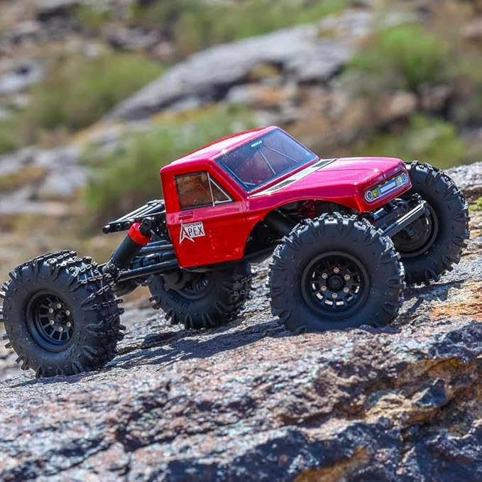 Redcat Racing Ascent-18 APEX 1/18 Scale Brushless Electric Rock Crawler Carbon Fiber 4WD RC Car for Adults with 2.4GHz Radio System (Red)