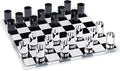 Acrylic Checkers Set 14 x 14 Inch Large Black Clear Modern Cylinder Table Game Board for Adults