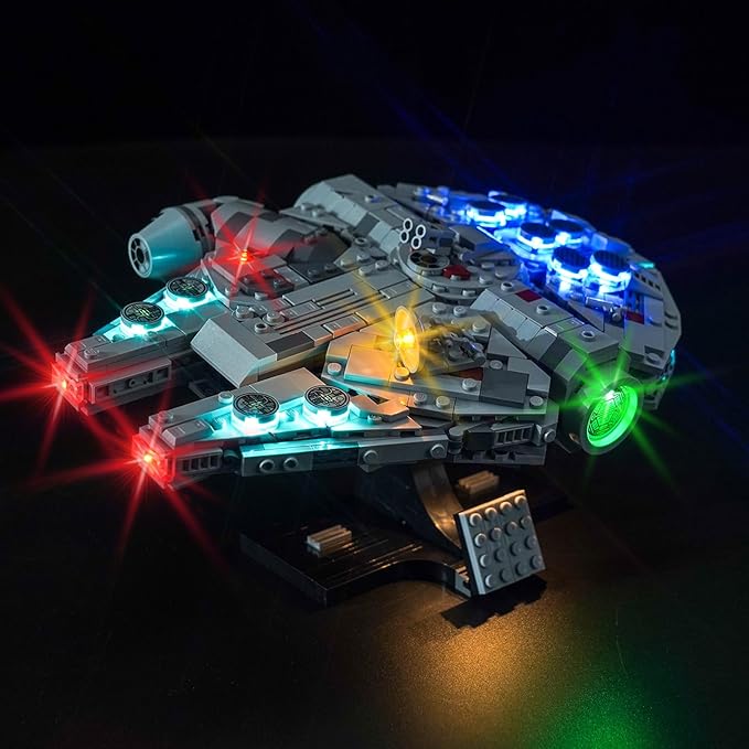 Upgraded Led Light Kit Compatible with Lego New Hope Millennium Falcon Building Set Lights Decoration Compatible with Lego 75375 Best Gifts for Adults (Model Not Included)