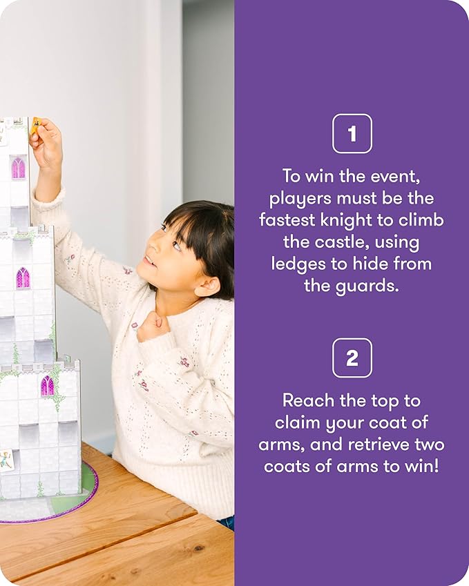 SimplyFun The Climbing Knights - Exciting Castle Climbing Strategy Board Game - Fine Motor Skills - Educational Fun with Magnetic Knights Guard Pawns &amp Premium Components - 2-4 Players Ages 8 &