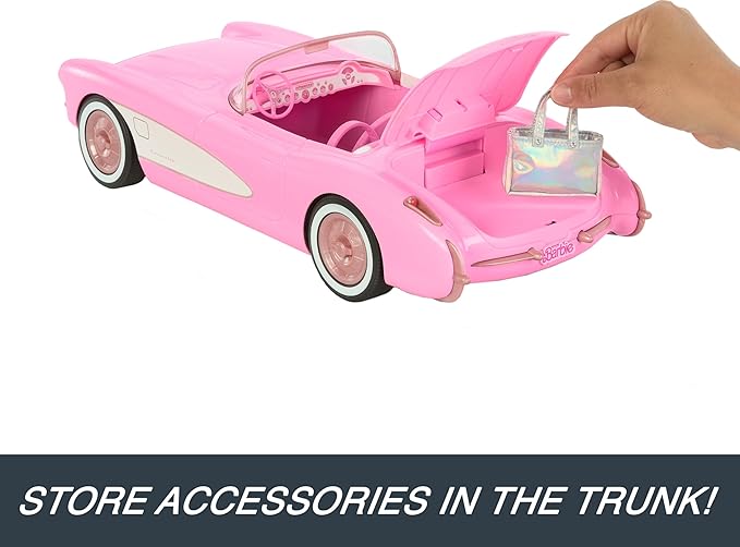 Barbie Hot Wheels RC Corvette from the Movie Full-Function Remote-Control Toy Car Holds 2 Dolls
