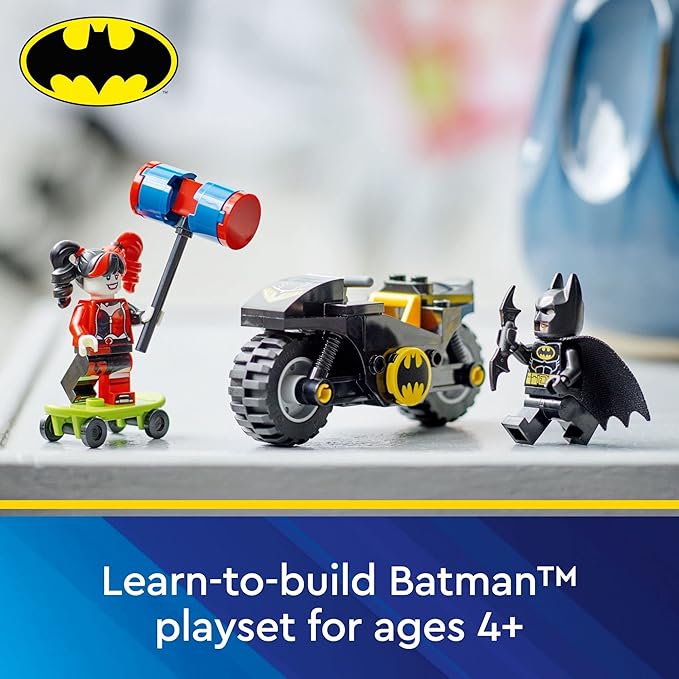 LEGO DC Batman Versus Harley Quinn 76220 Superhero Action Figure Set with Skateboard and Motorcycle Toy for Kids Boys and Girls Aged 4 Plus