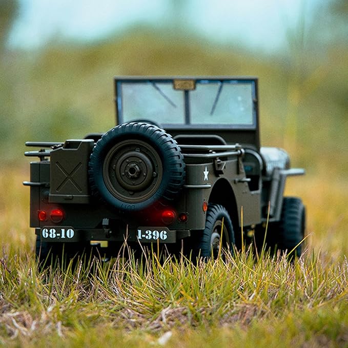 Remote Control Car 2.4Ghz 4WD Off Road RC Jeep Rock Crawler Vehicle with Linked Lights 1:10 Scales All Terrain Remote Control Trucks RTR Hobby RC Car for Teen Adults