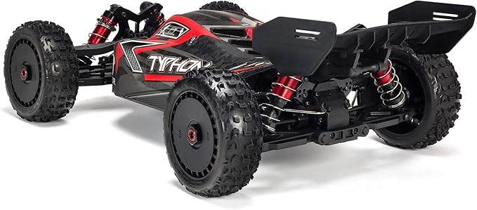 ARRMA RC Car 1/8 Typhon 6S V5 4WD BLX Buggy with Spektrum Firma RTR (Ready-to-Run) Black and Red ARA8606V5