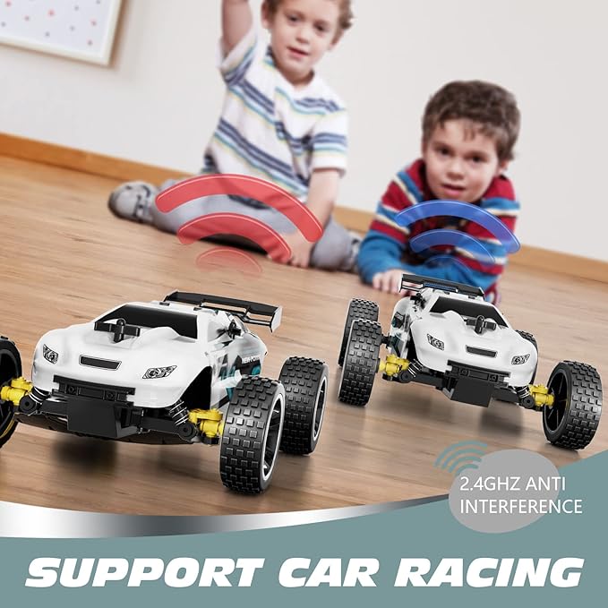 Tecnock RC Cars Remote Control Car for Kids 1:18 Scale 20 KM/H 2WD Offroad Buggy 2.4GHz RC Racing Car with USB-C Easy Charging &amp 50 Mins Playtime Toys Gifts for Boys &amp Girls