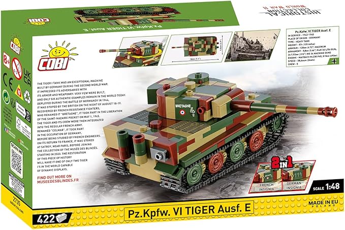 COBI Musee des Blindes Collection Pz.Kpfw. VI Tiger Ausf. E 2-in-1 Building Set 442 Pieces