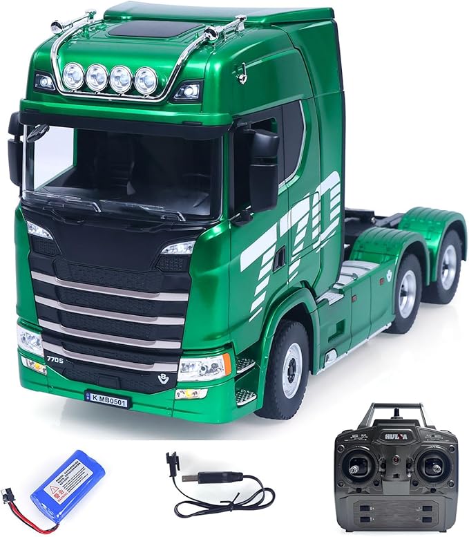 TOUCAN RC HOBBY 1/18 Remote Control Tractor Truck SC 770S 1501 6X4 RC Semi-Truck RC Lorry Car Lights Sound System RTR Model for Adults 14+