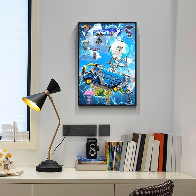 Wall Board for Lego 77073 Battle Bus Building Toy - Wall Display Compatible with Collectible Fortnite Toy Acrylic Stand Design(Only BoardModel Not Included)