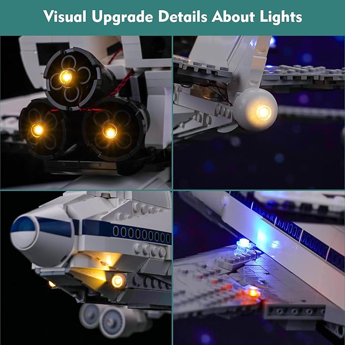 Light kit Compatible with Lego 10360 Shuttle Carrier Aircraft - No Model Only Light LED Lighting Accessories Compatible with Lego Space Shuttle Transportation Aircraft (RC Version)