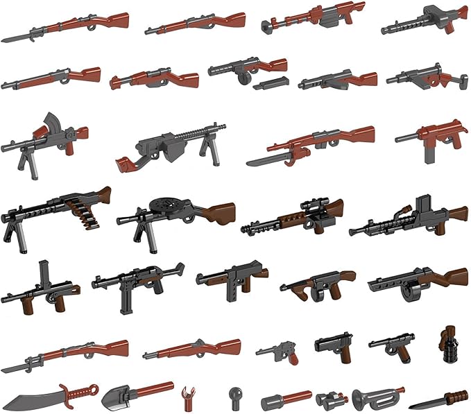 WW2 Building Set Action Figures with Weapon Accessories World War 2 Battle Pack Idea Gifts for Kids (154 Pcs)