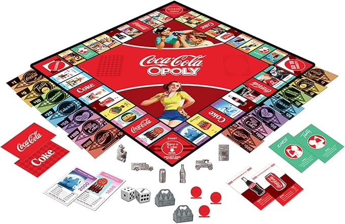 MasterPieces Opoly Board Games - Coca-Cola Opoly - Officially Licensed Board Games for Adults &amp Families