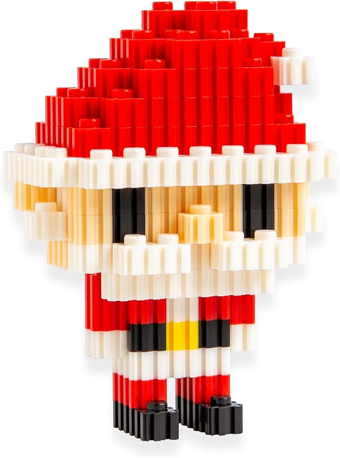 Pix Brix Pixel Art Puzzle Bricks Christmas Scene Puzzle with Display Box Patented Colorful Building Bricks Create 2D and 3D Builds A Fun Festive Pixel Art Set for Kids and Adults