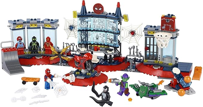 LEGO Marvel Spider-Man Attack on The Spider Lair 76175 Cool Building Toy Featuring The Spider-Man Headquarters Includes Spider-Man Green Goblin and Venom Minifigures